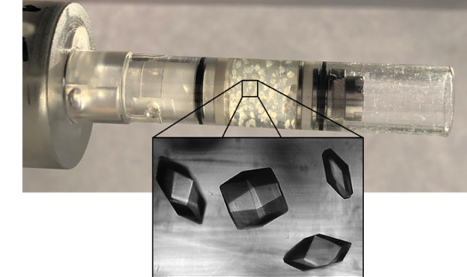 High molecular weight protein crystallisation experiment on board the ISS with specials cuvettes. This was conducted on the Organ.Aut. Image via 3D Bioprinting Solutions.