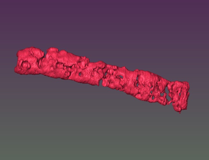 Reconstructed 3D image of porous tissue strand using magnetic resonance imaging. Image via Ozbolat laboratory/Penn State.