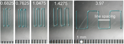 Fine resolution testing of PF127 in rectilinear line patterns Image via UOT.