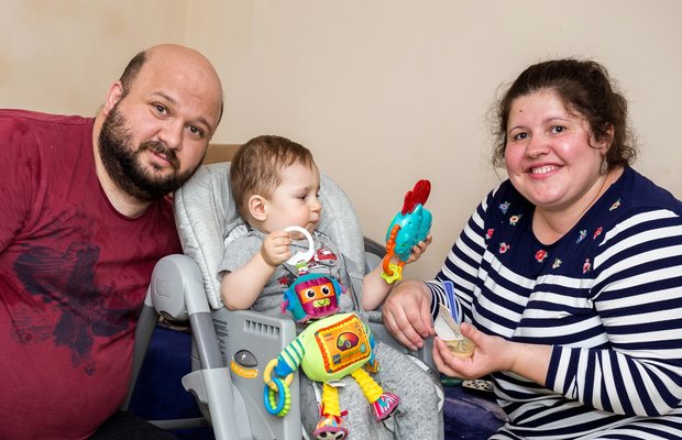 The Ciulean family after the successful heart surgery. Photo via the British Heart Foundation.