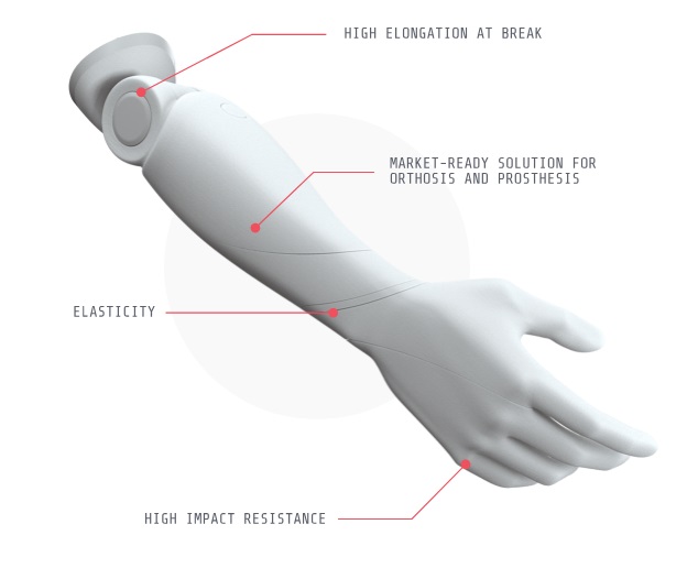 A 3D printed cast using Nylon PA11. Image via Shapeways.